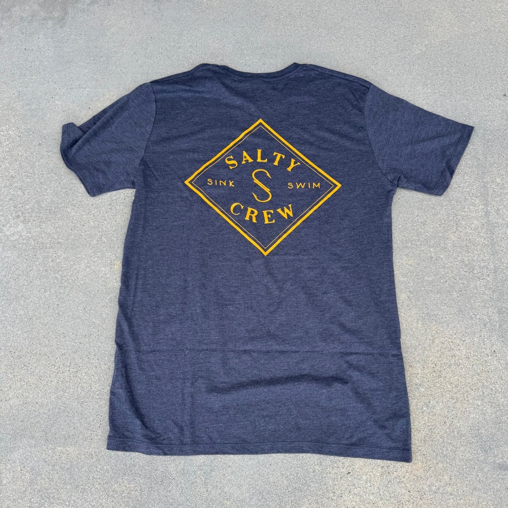 Salty Crew Tri-Blend Navy Heather Graphic T-Shirt Men Large NWT